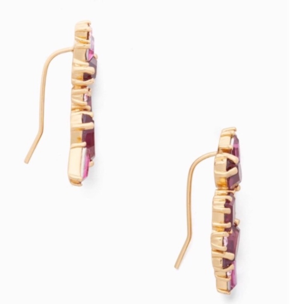 Kate Spade Red & Purple Crystal Cluster Earrings | Holiday Party Ready - Picture 4 of 5